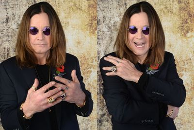 Ozzy Osbourne played-up to the cameras.