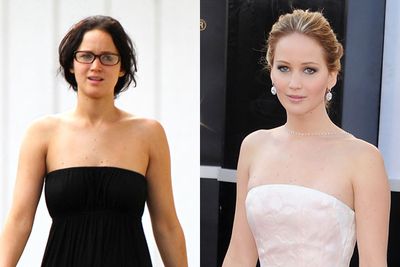 A well fitted dress, hair lightener and a bit of bling turns Jennifer into a Hollywood starlet.