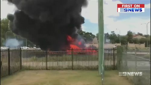 The truck driver had just moments to act before the truck was engulfed in flames. (9NEWS)