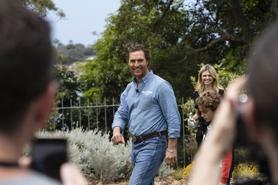 Matthew McConaughey and his son, Levi, in Sydney