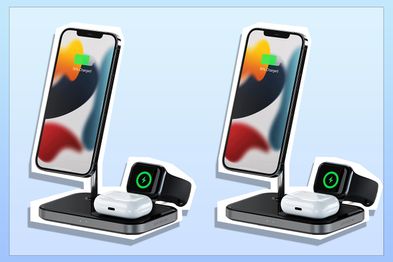 9PR: Satechi 3-in-1 Magnetic Wireless Charging Stand – Compatible with 14 Pro Max/14 Pro/14/14 Plus, iPhone 13 Pro Max/13 Pro/13 Mini/13, Apple Watch Ultra & Series 8/7/SE/6/5/4/3/2/1, AirPods Pro 2/1