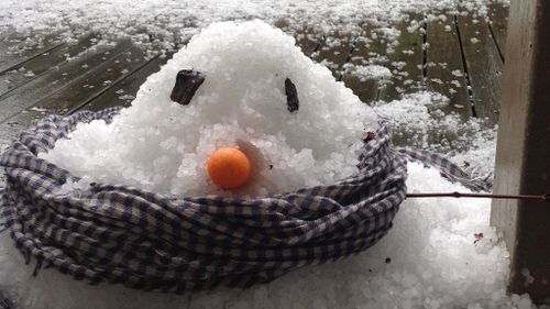"Nice Autumn day for building snowmen in Camberwell!" said reader Karen O'Donoghue. (Karen O'Donoghue)