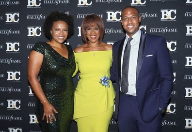 Gayle King with her children Kirby Bumpus and William Bumpus Jnr in 2018.