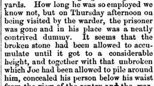 The Perth Gazette and West Australian Times wrote at length about Moondyne Joe's escape.