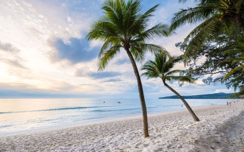 Bang Tao beach Phuket Thailand during sunset