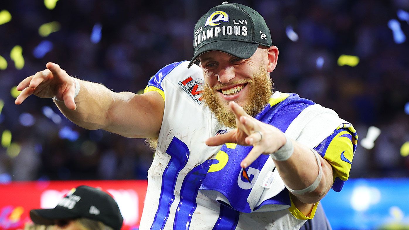 Cooper Kupp #10 of the Los Angeles Rams celebrates after Super Bowl LV