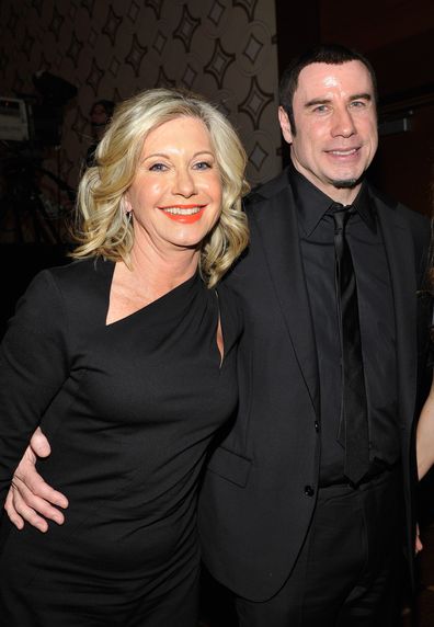 Olivia Newton-John and John Travolta attend the 2013 G'Day USA Los Angeles Black Tie Gala at JW Marriott Los Angeles at L.A. LIVE on January 12, 2013 in Los Angeles, California.