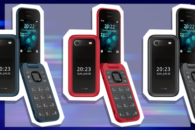 9PR: Nokia 2660 Flip Feature Phone, Blue, Red and Black