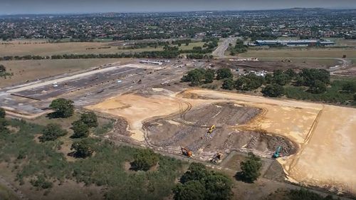 The site of Amazon Australia's sort centre in Craigieburn, Melbourne.