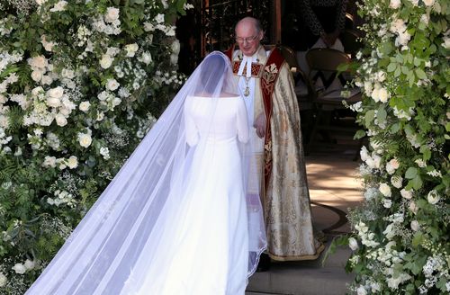 The bride's trail was five metres long. Picture: Getty