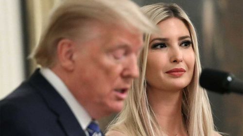 Former US President Donald Trump, left, claims daughter Ivanka Trump 'checked out' and wasn't looking at election results.