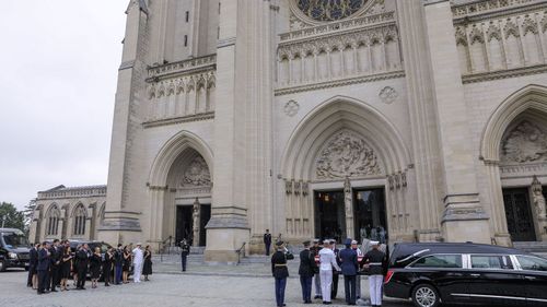 The memorial service was held at Washington Cathedral on Saturday before the senator's body will be laid to rest on Sunday.