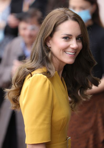 Catherine, Princess of Wales visits the maternity unit at the Royal Surrey County Hospital on October 5, 2022 in Guildford, England.