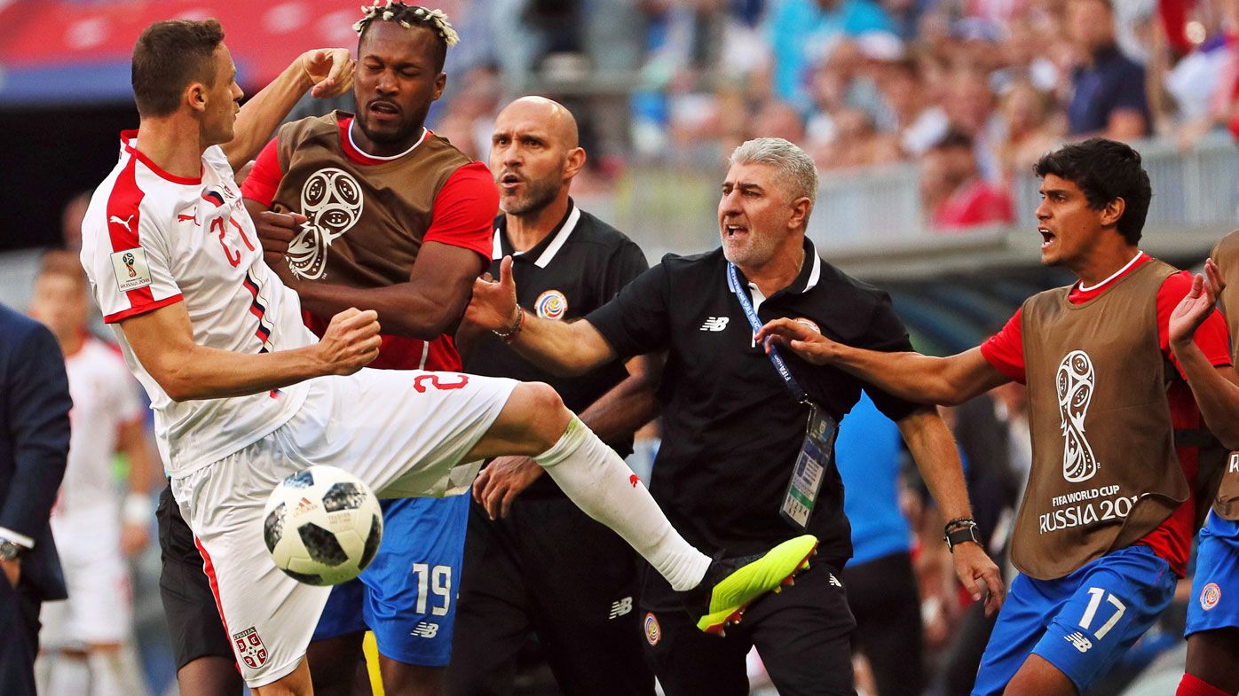 World Cup 2018: Nemanja Matic in sideline scuffle with Costa Rica in Serbia victory