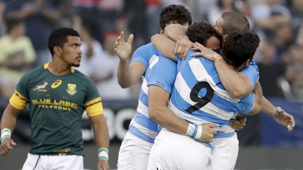 Argentina have snatched a last-gasp victory over the Springboks. (AAP)