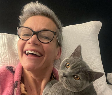 Jessica Rowe with her cat on Instagram