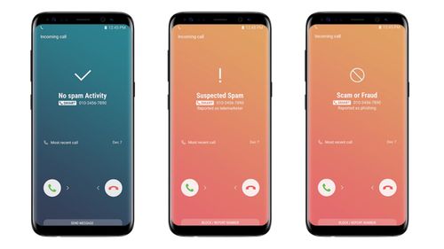 Samsung's Smart Call feature will tell you if a number is suspected as spam. 