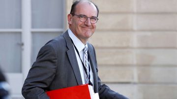 In this May 19, 2020 file photo, French government coordinator for the end of lockdown Jean Castex leaves after a videoconference with the French President and French mayors at the Elysee Palace in Paris