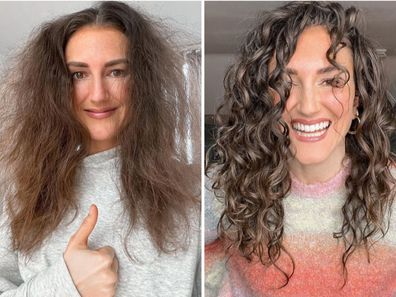 Hayley Madigan's hair before and after her 30 day conditioner trial.