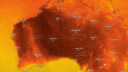 A heatwave is forecast for much of Western Australia.