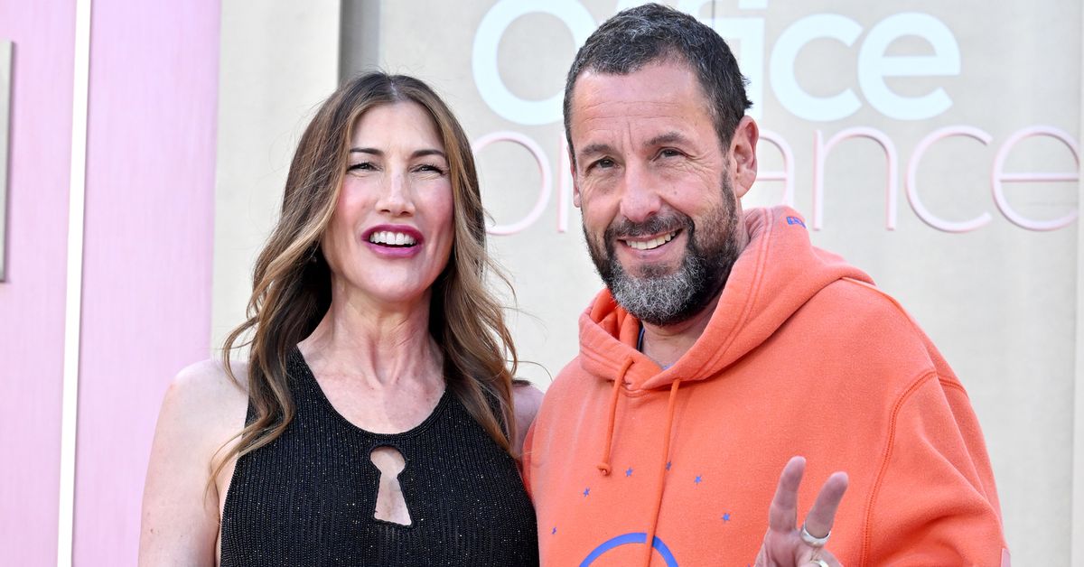 Office Romance premiere: Adam Sandler slammed for ’embarrassing’ display at wife’s premiere as he shows up in a tracksuit and sports hoodie