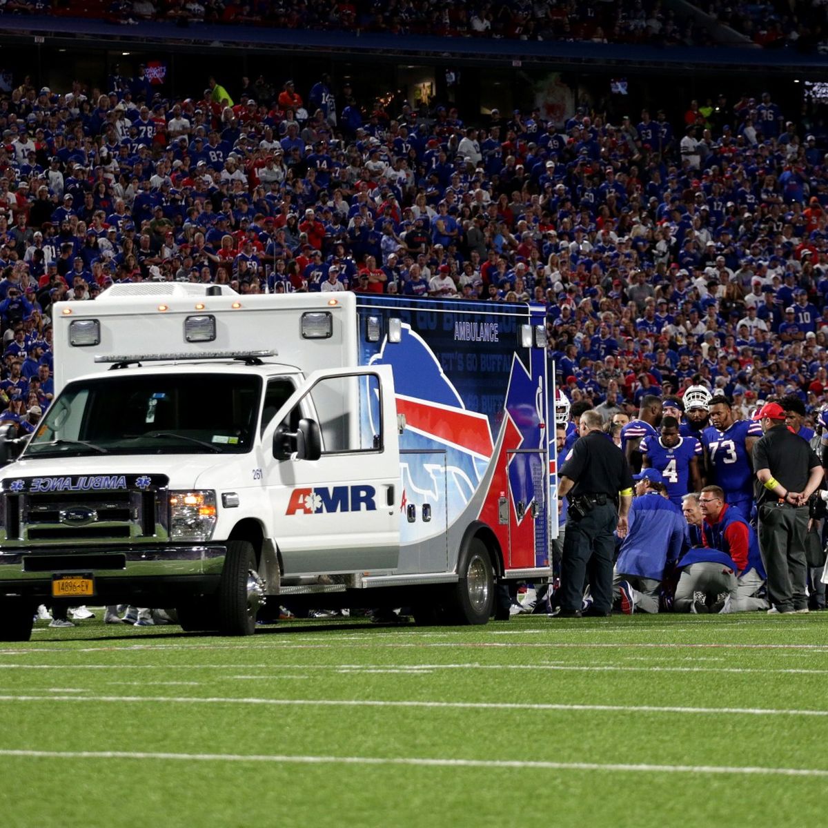 Buffalo Bills star leaves pitch in ambulance after sickening neck