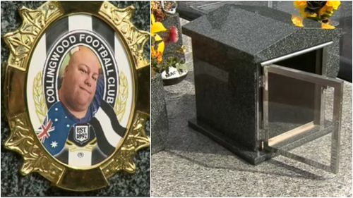 Russell Clayton's grave was targeted by the vandals. (9NEWS)