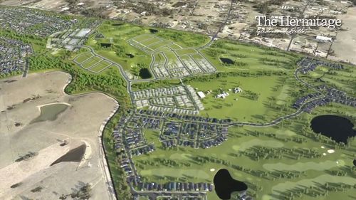 The site has been subdivided into 400 lots and will house a Greg Norman designed 9-hole golf course. Picture: 9NEWS