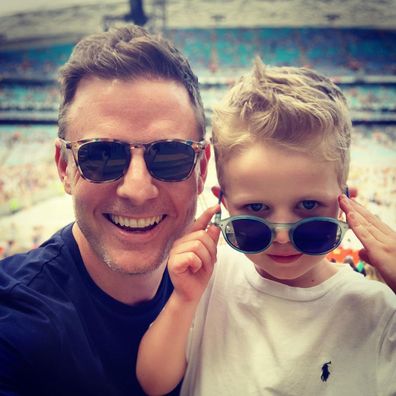 Ben Fordham with son Freddy. 