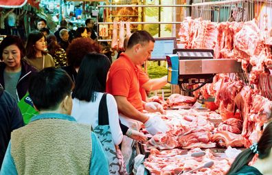 Mong Kok wet markets, butcher