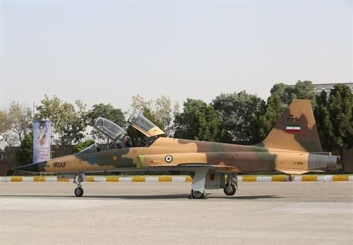The Kowsar fighter jet on the tarmac.