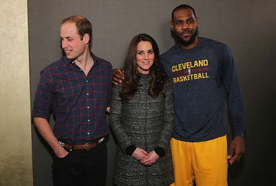 <b>He may be basketball's so-called 'King', but that doesn't mean that LeBron James can get away with everything.</b><br/><br/>After performing in front of - and then meeting the Duke and Duchess of Cambridge - James placed his arm around Princess Kate, sparking a firestorm in Britain that he'd broken royal protocol.<br/><br/>Royal aides, however, have been quick to dismiss the accusation, saying the Prince and Princess want people to feel comfortable around them and the NBA superstar had done nothing wrong.
