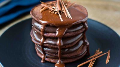 Recipe: <a href="http://kitchen.nine.com.au/2017/08/11/11/49/chocolate-pancake-stack" target="_top" draggable="false">Chocolate pancake stack</a>