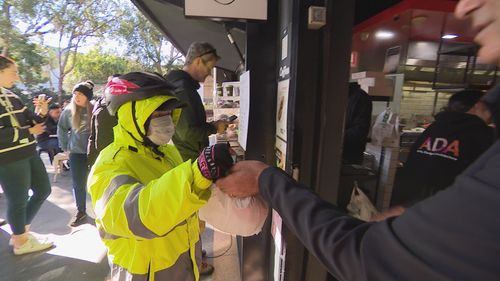 A food delivery driver in Sydney.