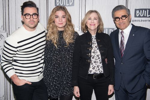 NEW YORK, NY - FEBRUARY 06:  Build Series Presents Eugene Levy, Dan Levy, Catherine O'Hara and Annie Murphy Discussing 