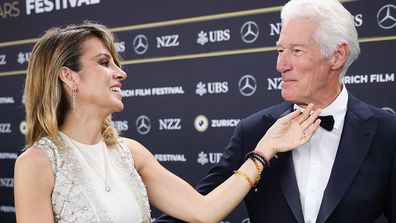 Alejandra Gere and Richard Gere attend the &quot;Wisdom of Happiness&quot; green carpet during the 20th Zurich Film Festival at Corso on October 08, 2024 in Zurich, Switzerland. 