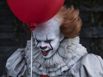 Bill Skarsgard as Pennywise the clown in a scene from It