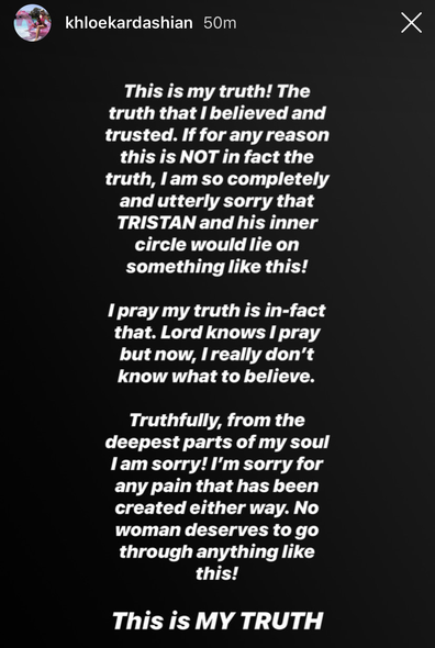 Khloe Kardashian's statement.