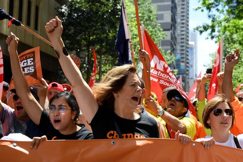 The rally in Sydney was 10,000 workers strong.