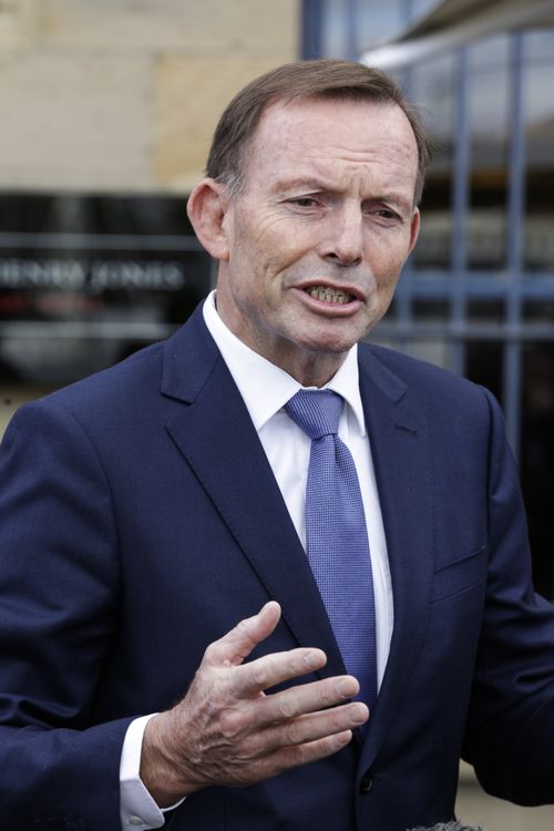 Tony Abbott speaking in Hobart the day after the attack. (AAP)