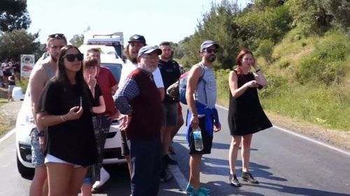 The tourists were making their way to Gallipoli for Anzac Day services. (9NEWS)