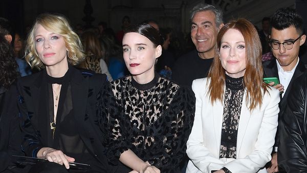 Cate Blanchett, Rooney Mara and Julieanne Moore - front row stars. Image: Getty.