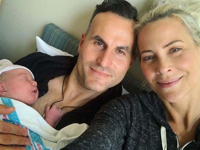 Actress Brittany Daniel with husband Adam and daughter Hope.