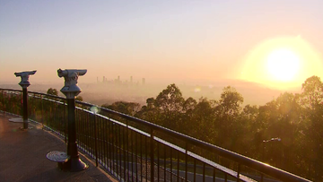 Sunrise at Mt Coot-tha Lookout.