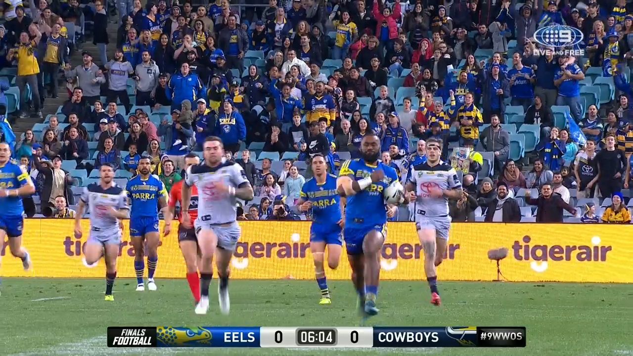 Parramatta score epic length of the field try