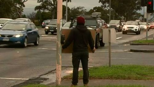 This is the second time Mr Bradbury has taken to the streets. (9NEWS)