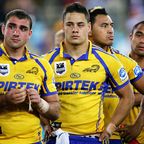 Jarryd Hayne and Eels teammates cut devastated figures after their 2009 grand final loss to the Storm.