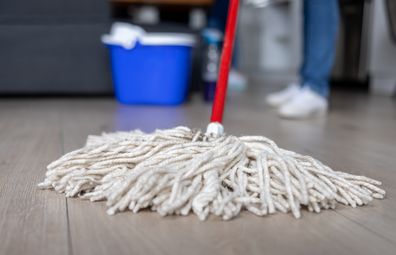 mopping the floor