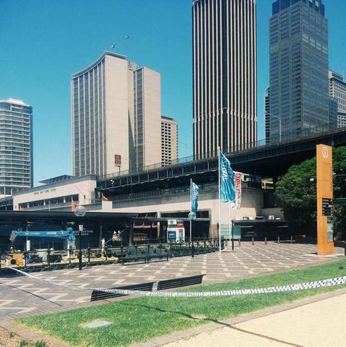 Circular Quay around 2pm today while a police operation was underway in the area. (Twitter/@shortfries)