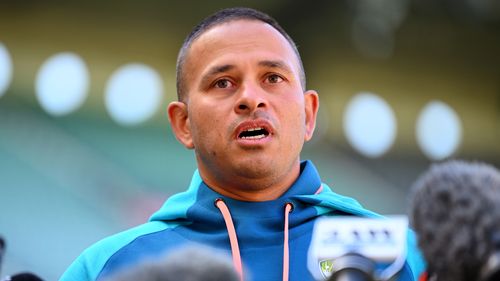 Usman Khawaja speaks to media